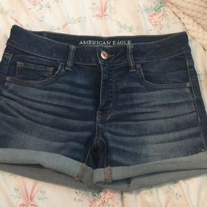 Dark wash american eagle jean shorts
